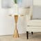 Gold Metal Contemporary Accent Table, 16" x 16" x 24"